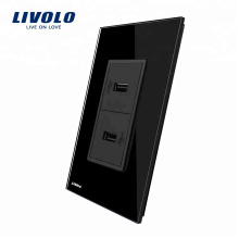 Livolo US-Standard 110-250 V Kristallglasplatte USB-Buchse VL-C592U-12